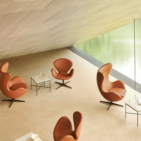 Swan™ Chair Leather / Brown Bronze Base